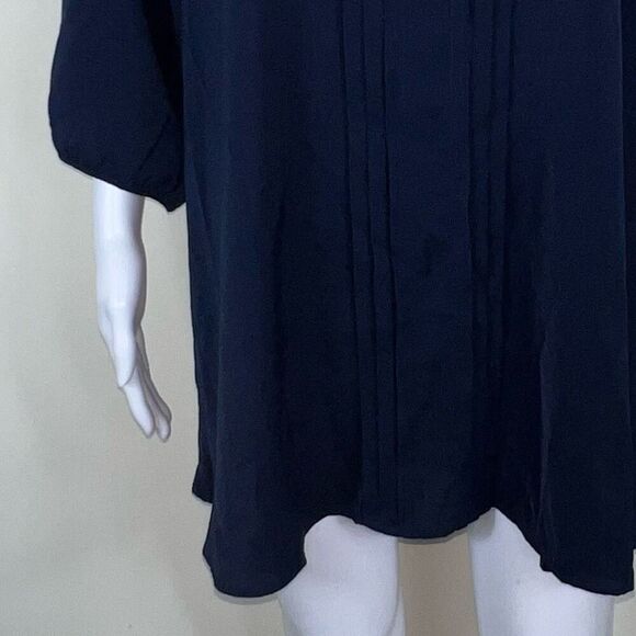 Bloomchic Navy chiffon Tunic With Front Pleating - Picture 3 of 13